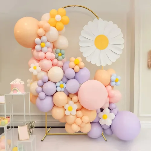 Vista 5 de Kit de arco de globos de metal, marco de arco de columna de globo de amor, soporte de arco de corazón de boda, suministros para bodas, novias, día