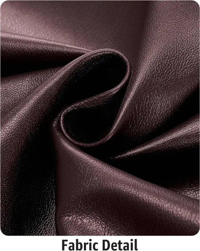 Vista 2 de luvamia Pantalones cortos para mujer de piel sintética de cintura alta, pantalones cortos de piel sintética, cintura elástica, faldas fruncidas