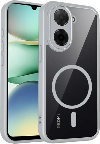 Vista 585 de Funda magnética transparente compatible con Xiaomi 17T, color negro 2 en 1 PC + TPU cubierta de teléfono a prueba de golpes, carcasa protectora