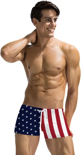 Vista 38 de COOFANDY Trajes de baño para hombre Slip de natación sexy Traje de baño de pierna cuadrada Traje de baño Short de natación Traje de baño con 4