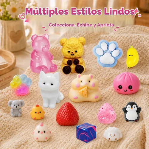 Vista 4 de 16 Pack Taba Squishy Toys, Kawaii Squeeze Fidget Toys for Kids