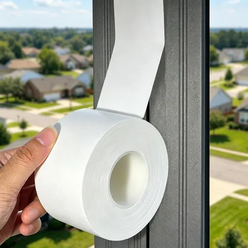 Vista 12 de Cinta de sellado de ventana y CA para aislamiento de tiro de marco, 20 mil, 2 pulgadas x 33 pies Transparente y grueso