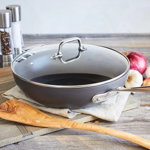 Vista 3 de Sartén para cocineros / sartén para Wok All-Clad E7859464 HA1, libre de PFOA, seguro, para lavaplatos, antiadherente, anodizada
