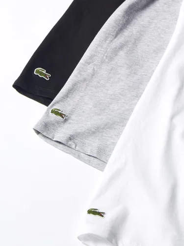 Vista 3 de Lacoste Men's Essentials 3 Pack 100% Cotton Regular Fit Crewneck T-Shirts