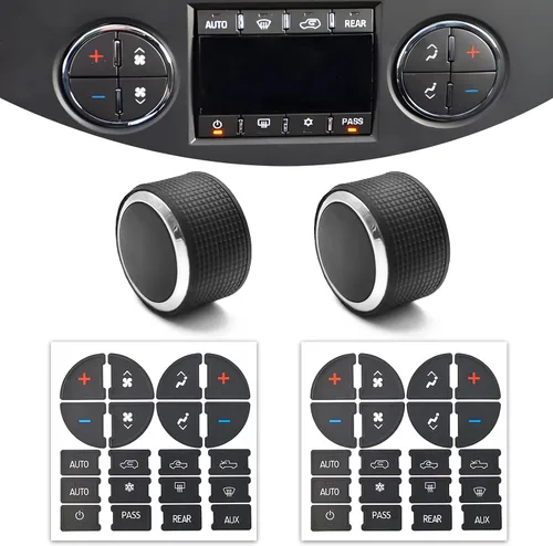 Vista 8 de 2 Paquetes Kit de Reparación de Botones del Tablero de CA Calcomanías Adhesivas - Compatible con Chevy, para Reparar Botones de Control de A/C
