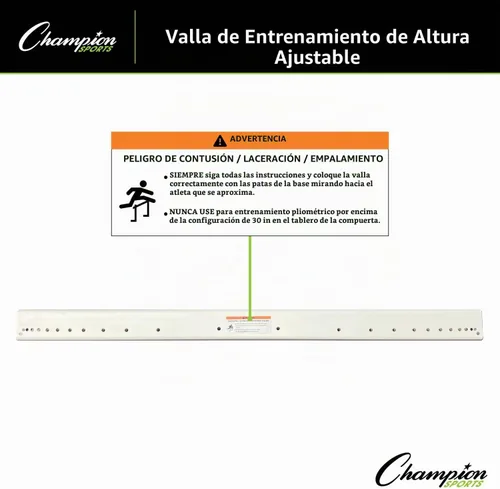 Vista 4 de Champion Sports - Valla de entrenamiento con altura ajustable, Roja