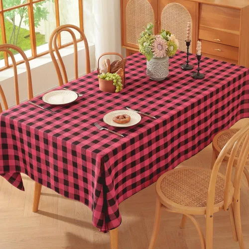 Vista 9 de TruDelve Cotton Square Tablecloths 52x52 Inch Card Table Tablecloth Blue Fabric Farmhouse Tablecloth(Blue,52"x52",Square)