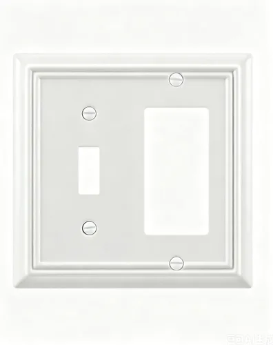 Vista 16 de Switch Plates Outlet Covers, 1-Pack Metal Wall Plate, Black Finish Midsize 1 Toggle 1 Decorator Combo Wall Plate, Ideal for GFCI Outlets, Light