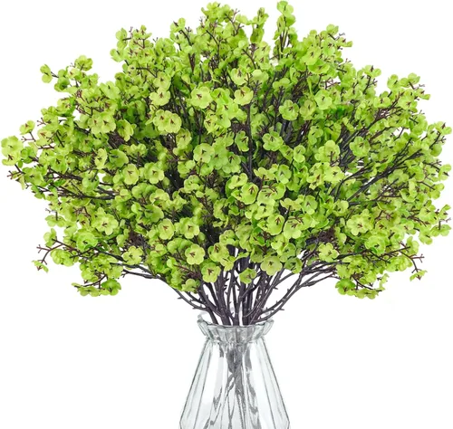 Vista 19 de Uieke - Ramo de 15 flores artificiales de Gypsophila tipo Baby Breath, flores de seda falsas de tacto real para hotel, hogar, oficina, cocina, baño