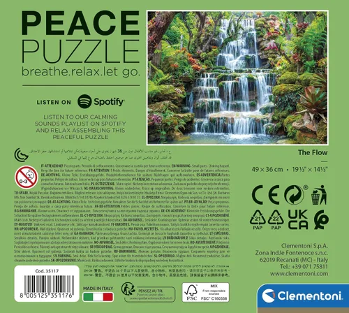 Vista 3 de Clementoni - 35117 - Peace Puzzle - The Flow - Rompecabezas de 500 piezas, hecho en Italia, rompecabezas para adultos