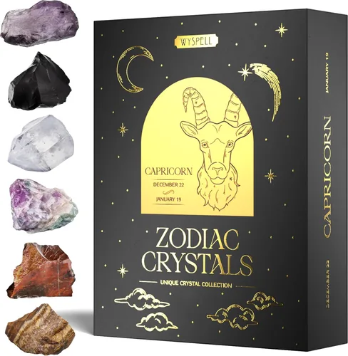 Vista 7 de Wyspell Juego de Cristales de Acuario – 6 Cristales de Acuario en Bruto y Piedras Curativas – Regalos de Acuario para Mujeres – Regalos