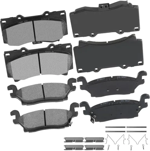 Vista 23 de cciyu Juego de pastillas de freno delanteras de cerámica profesional D681 para BMW 530i, 97-03 para BMW 540i, 95 97-01 para BMW 740i, 95-01 para BMW