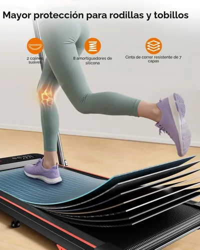 Vista 5 de Acezoe Walking Pad with 10% Incline & Dual LED Display,4 in 1 Foldable Treadmill for Home Small Office, Compact Under Desk Treadmill with Handle