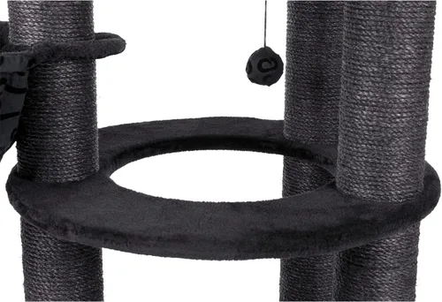 Vista 6 de TRIXIE Filippo - Torre para gatos de 50 pulgadas, postes rascadores de sisal, árbol para gatos con hamaca, plataformas, cama, juguetes colgantes