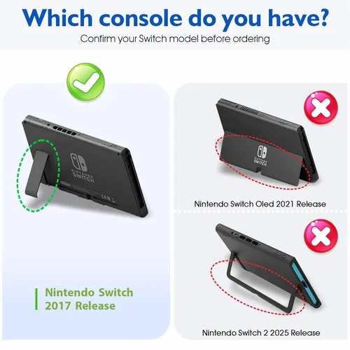 Vista 2 de COMCOOL Dockable Case for Nintendo Switch 3 in 1 Protective Cover Case for Nintendo Switch and Joy-Con Controller with Screen Protector and Thumb