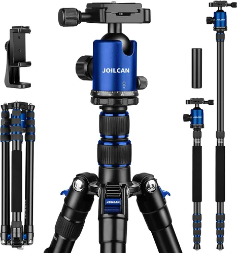 Vista 11 de Trípode resistente de 80/85 pulgadas para cámara y teléfono, trípodes monopié de 85" para cámara, trípode para binoculares DSLR, visores ópticos