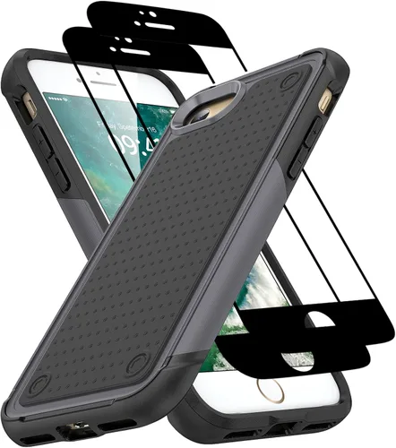 Vista 248 de Jeylly Funda para iPhone SE/Funda para iPhone 5S, Exterior de Plástico Duro que Absorbe Golpes + Interior de Silicona de Goma Defensor contra