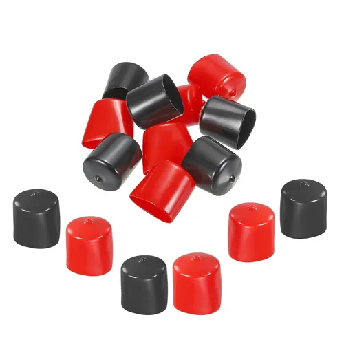 Vista 48 de MECCANIXITY 50 unids tapas de goma Surtido de 0.079 in PVC vinilo tornillo rosca protector para tornillo tornillo negro rojo
