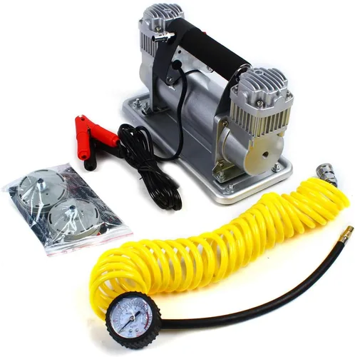 Vista 4 de Bomba de compresor de aire portátil 150-200PSI Inflador de neumáticos de doble cilindro coche STOCK de EE. UU