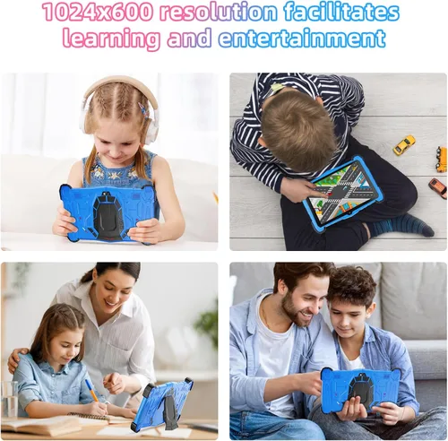 Vista 9 de Tableta infantil de 7 pulgadas, tableta para niños de 3 a 10 años, tableta de aprendizaje educativo Android 14, 10 GB de RAM+64 GB de ROM, controles