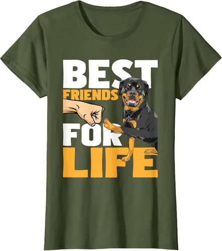 Vista 25 de Best Friends for Life - Rottweiler Animal Dog Lover Breeder T-Shirt