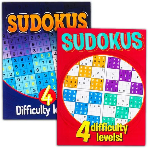 Vista 3 de Sudoku - Juego de libros de crucigramas para adultos y personas mayores, paquete de 6 libros de crucigramas y rompecabezas de Sudoku, más bolígrafos