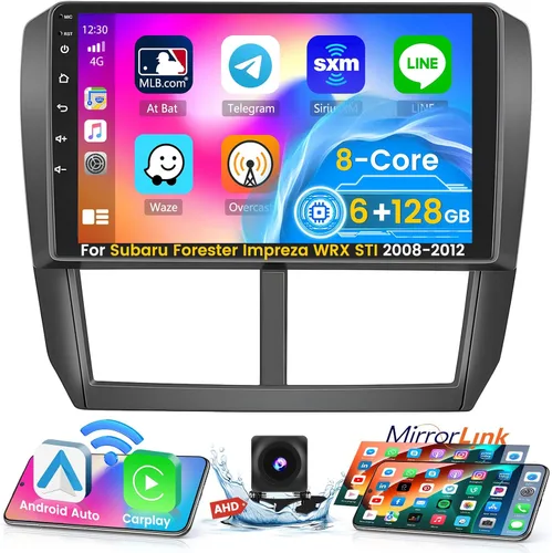 Vista 9 de Roinvou [2G+64G] para Subaru Forester Impreza WRX STI 2008 2009 2010 2011 2012 Radio de coche con Carplay inalámbrico/Android Auto, 9 pulgadas