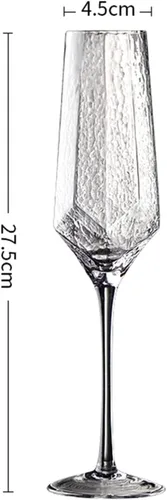 Vista 2 de Copas de champán de 10.1 fl oz para el hogar, copas de vino blanco de alta gama, juego de 6 copas de champán martilladas de lujo ligeras para bodas