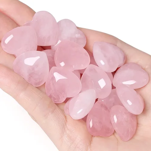 Vista 18 de QINJIEJIE 10 piezas de cristales de corazón gruesos, cristales y piedras curativas, regalos a granel de cristales para mujeres, Piedra