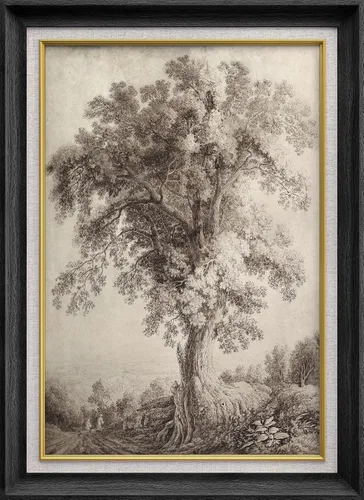 Vista 52 de SIGNWIN Arte de marco de alta calidad, elegante, vintage, ilustraciones de dibujo de árbol, arte fino, arte tradicional icónico para sala de estar