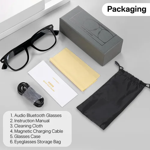Vista 13 de Gafas inteligentes con audio Bluetooth de oreja abierta y filtrado Negro