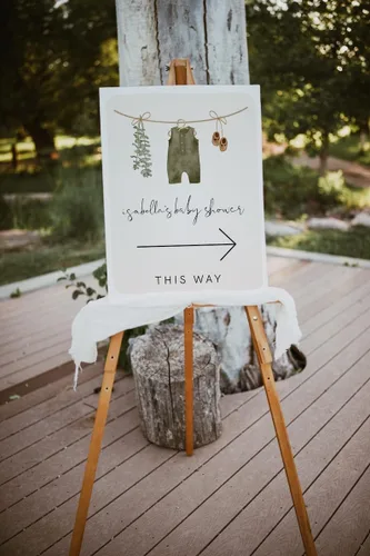 Vista 8 de Letrero de bienvenida personalizado para baby shower de barbacoa – Bun in the Oven Baby Shower Welcome – Cartel de baby shower – Decoración de baby