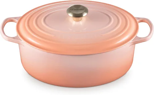 Vista 18 de Le Creuset - Olla holandés redonda con tapa de cocina, hecha de hierro fundido esmaltado, 6.75 cuartos de galón, color alcachofa, colección signature