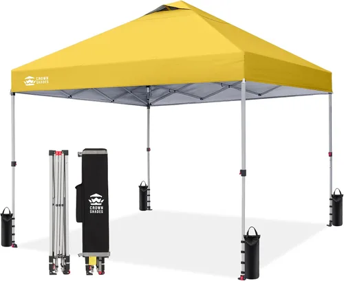 Vista 16 de CROWN SHADES Toldo desplegable de 8 x 8 pulgadas, tienda de campaña de playa con instalación CenterLok de un empuje, parasol fácil para exteriores