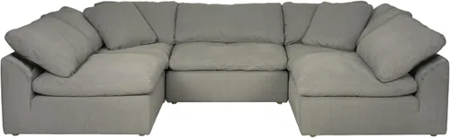 Vista 14 de Sunset Trading Contemporary Puff Collection - Sofá modular con relleno de plumón profundo, 5 piezas, a prueba de manchas, resistente al agua, marrón