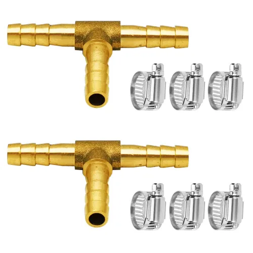 Vista 12 de Da by 3 unids 1/2" (12.5mm) Barb Splicer Mender Hose Latón Barb Fitting con 6 abrazaderas de tubo de acero inoxidable para agua/combustible/aire
