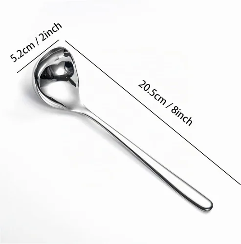 Vista 3 de IMEEA Cucharón de acero inoxidable SUS304 de 8 pulgadas, juego de 2