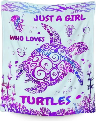 Vista 11 de Manta de tortuga para regalo, manta de 40 x 30 pulgadas, cálida, acogedora, suave, manta de regalo de tortuga marina para niñas y niños, decoración
