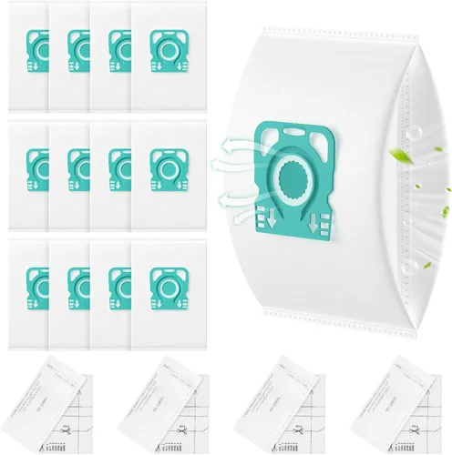 Vista 9 de Paquete de 12 bolsas de vacío para aspiradora HyClean Air TU compatibles con aspiradoras Miele Guard L1 y S1, con 4 filtros de escape AirClean y 4