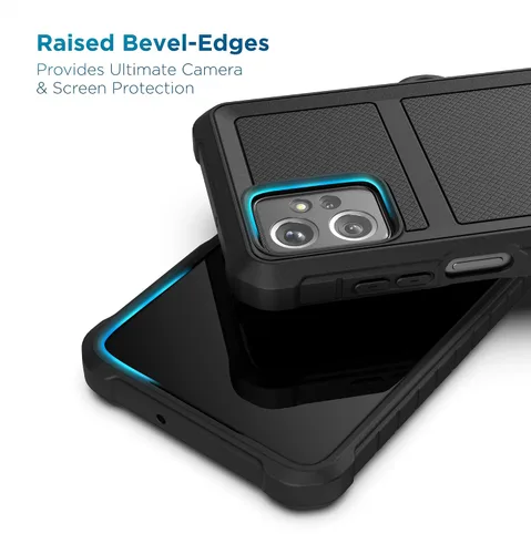 Vista 4 de Encased Funda de cinturón resistente para Moto G Power 5G 2023, funda protectora de cuerpo completo con protector de pantalla templado y clip