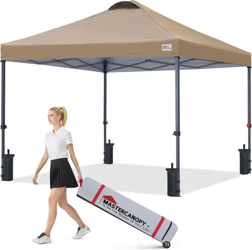 Vista 14 de MASTERCANOPY Tienda de campaña desplegable duradera de 8 x 8 con bolsa Blanco