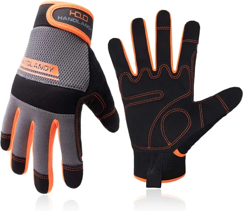 Vista 8 de HANDLANDY HLDD Work Gloves Women, Safety Work Gloves Touchscreen Working Glove for Mechanic, Gardening, Construction, DIY