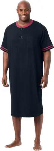 Vista 16 de KingSize Camisón Henley de manga corta para hombre grande y alto Gris Caliente Carbón
