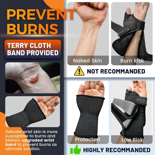 Vista 3 de Almohadilla térmica eléctrica para pulgar y muñeca para artritis de mano con 3 ajustes de calor y 5 ajustes de temporizador, envoltura térmica