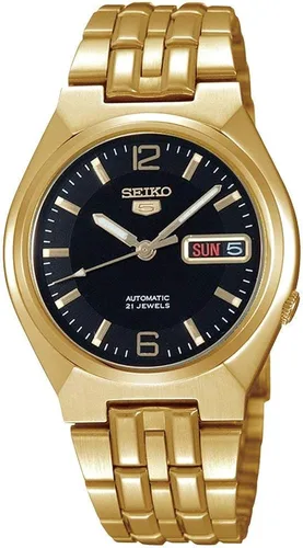 Vista 2 de Reloj para hombre Seiko SNKL66 Seiko 5 tono oro caja de acero inoxidable y pulsera auto