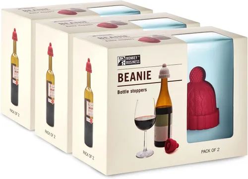 Vista 10 de Tapón decorativo de botella de silicona con forma de gorro en caja de regalo, juego de dos, tapón novedoso, conservador de bebidas y vino, tapones