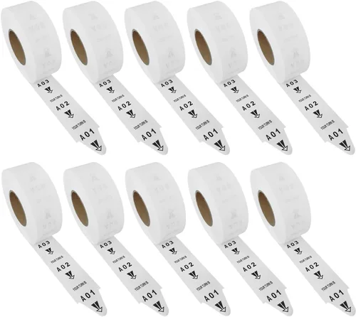 Vista 8 de Tickets Take-a-Number para clientes que esperan – 1 rollo, A00-E99, 3000 boletos – Rollo de número de cola para mostrador de delicatessen, comida