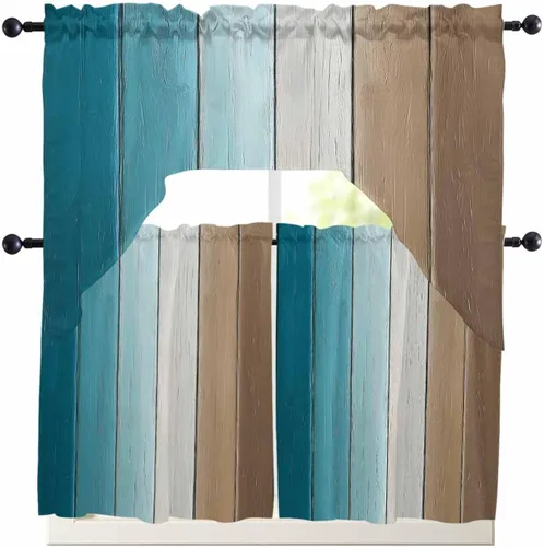Vista 7 de Cortinas de cocina con cenefa de girasol y calabaza, cenefa con bolsillo para barra, paneles de cortina para dormitorio, sala de estar, baño