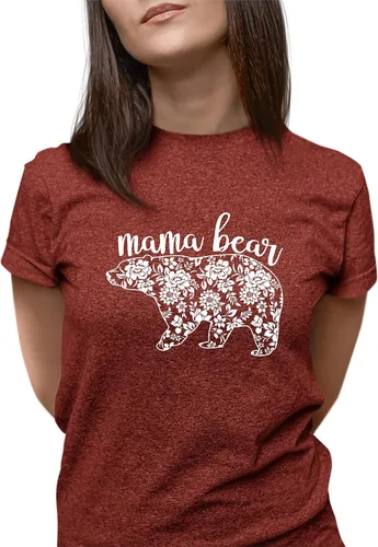 Vista 2 de The Peach Blossom Flower Mama Bear - Camiseta de moda para el día de la madre