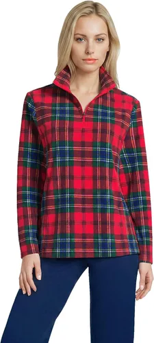 Vista 26 de Lands' End - Sudadera de vellón con cremallera de un cuarto, para todo tipo de clima Camello claro/marrón jengibre rico